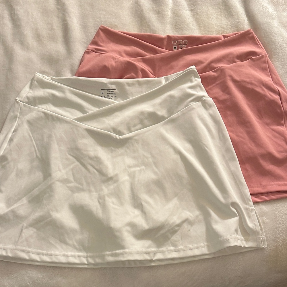 Elegant White and Pink Women's Skirt Set